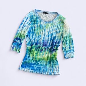 vintage 90s david cline tie dye top made in usa